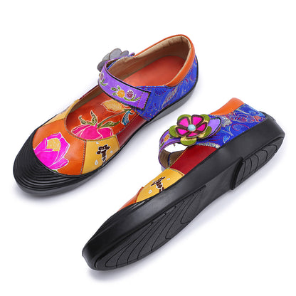 Pure handmade leather flat shoes