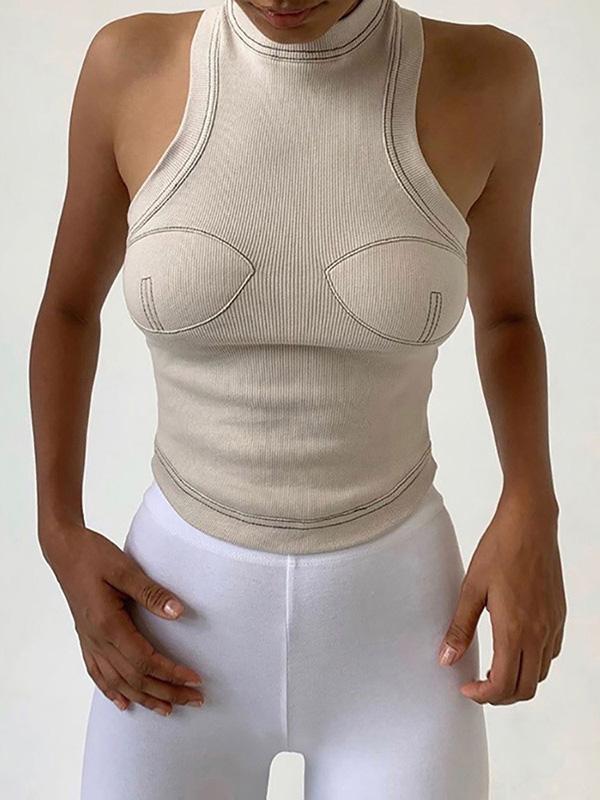 Solid Sleeveless Round-Neck Tank