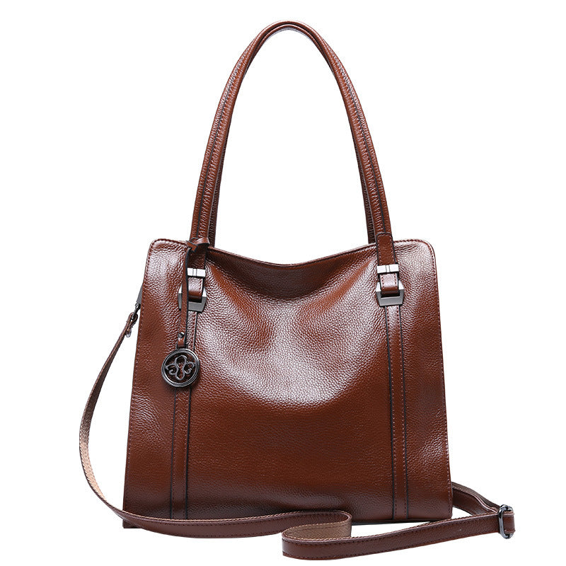 Fashionable head layer leather casual shoulder bag