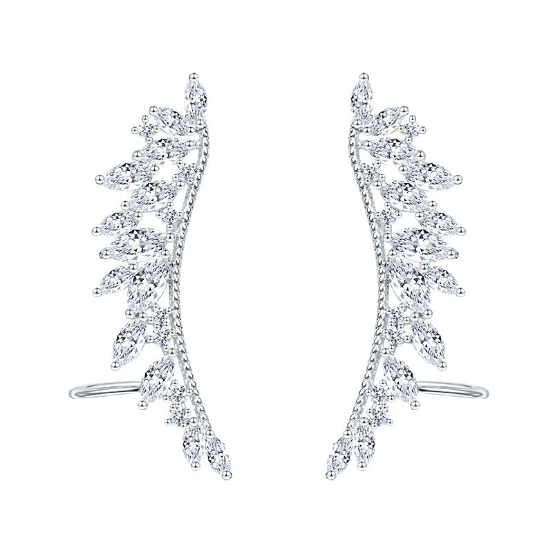 95 silver wing earring ear bone clip