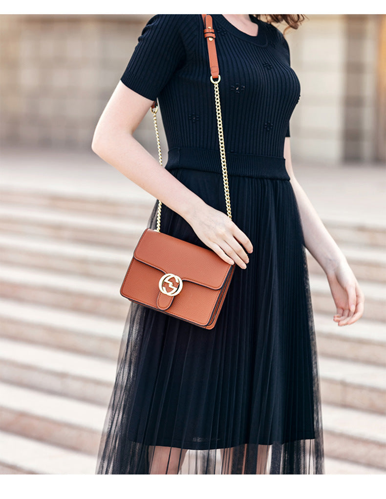 Chain lychee lock Single Shoulder Messenger Bag