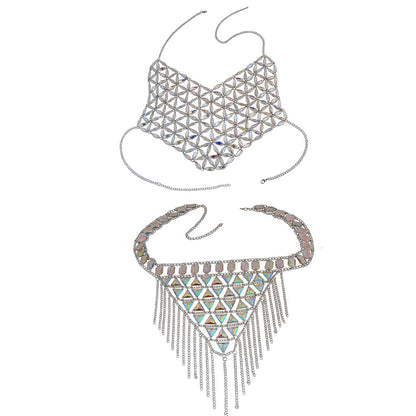 Club color Mosaic multi - layer tassel waist chain