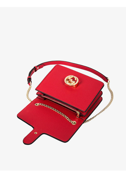 Chain lychee lock Single Shoulder Messenger Bag