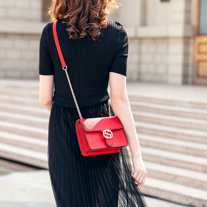 Chain lychee lock Single Shoulder Messenger Bag