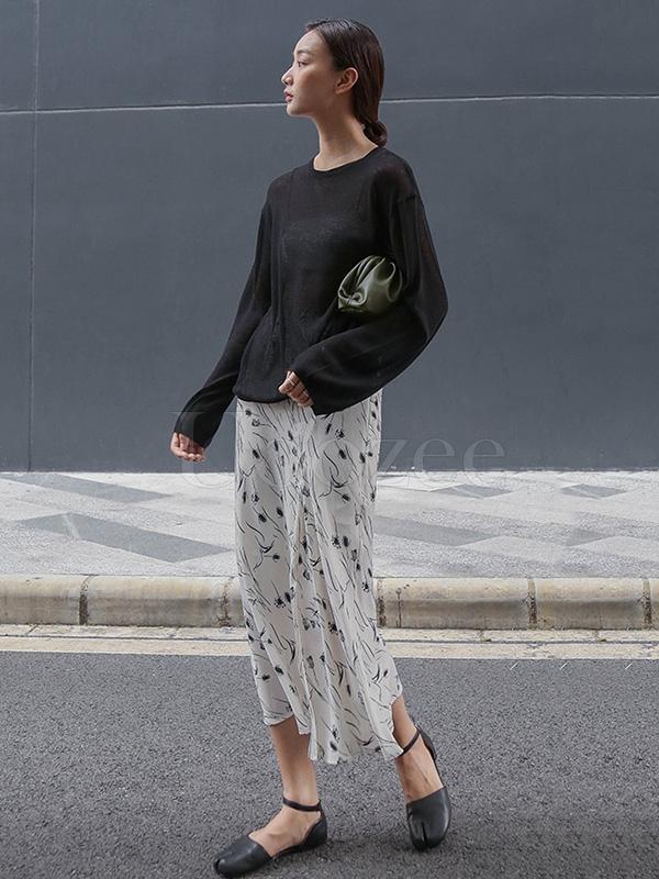 Casual Solid Light Maturity Knitwear