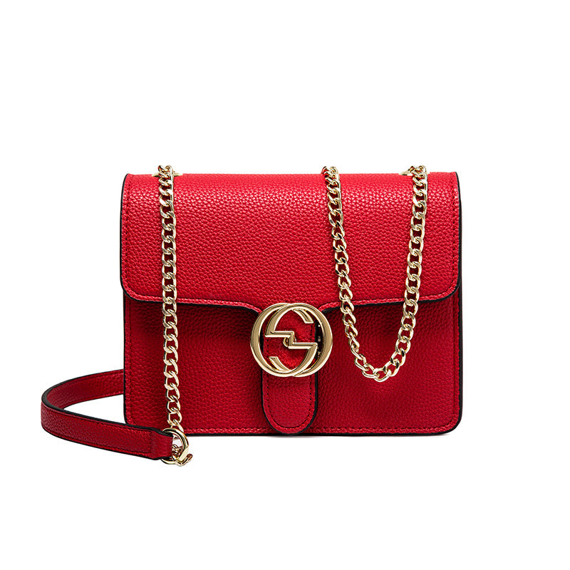 Chain lychee lock Single Shoulder Messenger Bag