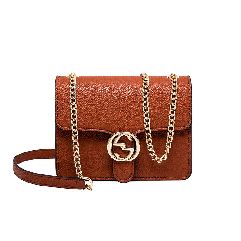 Chain lychee lock Single Shoulder Messenger Bag