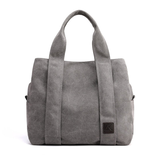 Canvas women's bag new versatile casual women's bag large capacity multi-layer women's handbag fashionable women's bag single shoulder bag