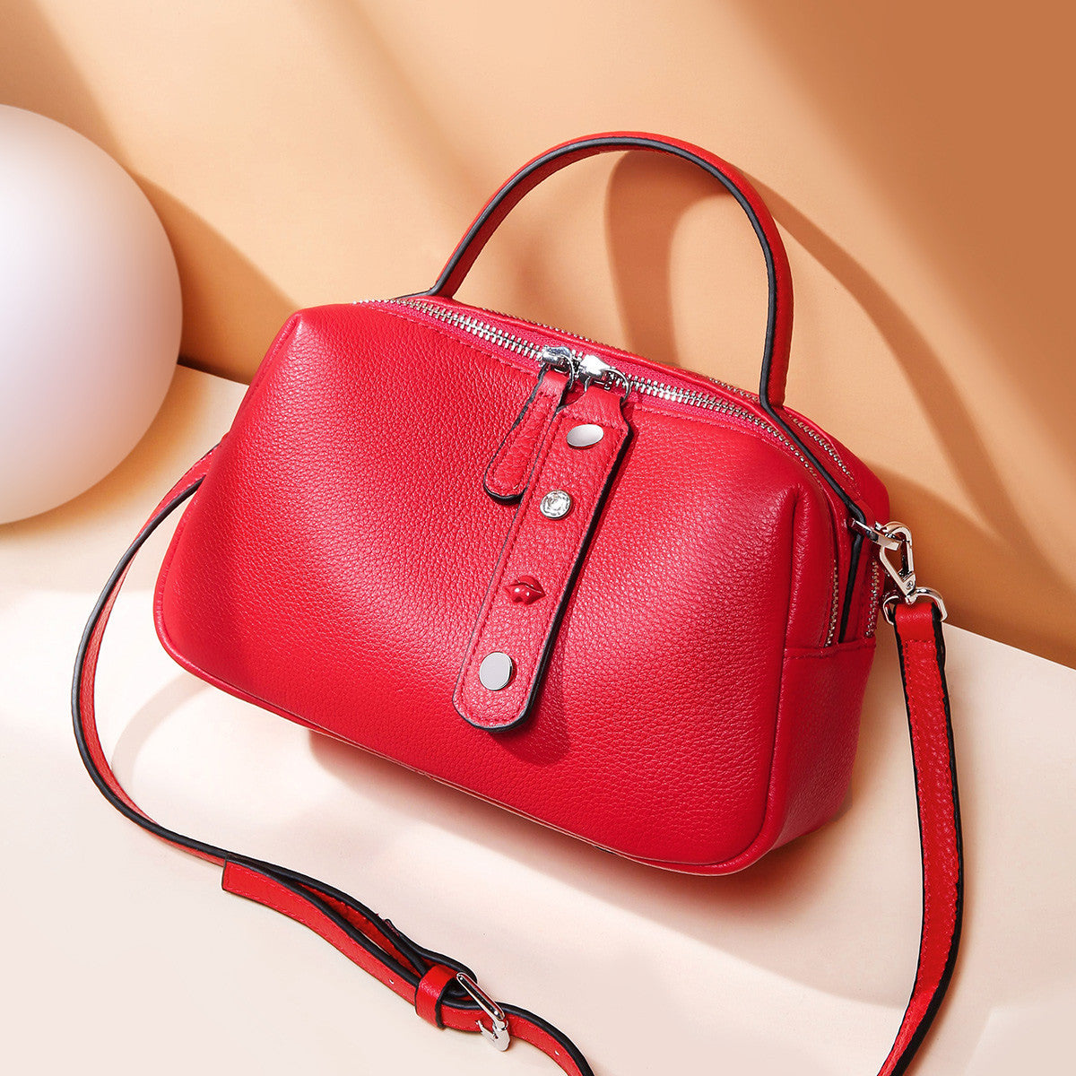 Leather handbag leather soft leather shoulder Messenger bag