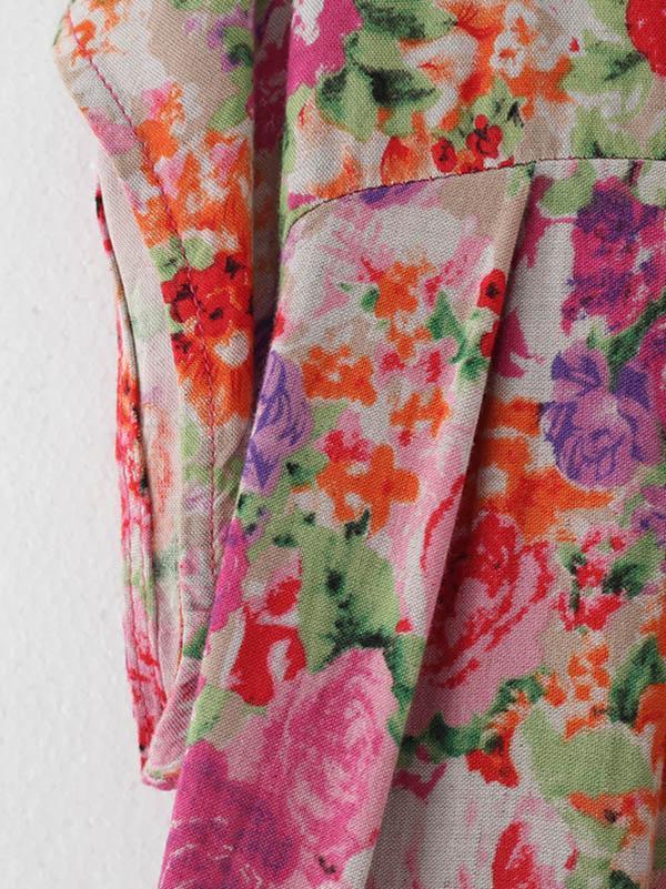 Original Floral Round-Neck Dress