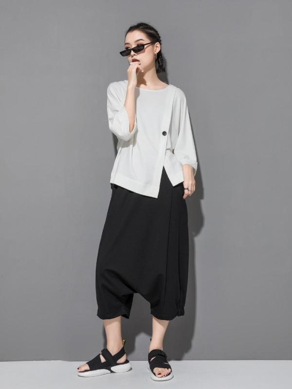 Loose Batwing Split-Joint T-Shirts