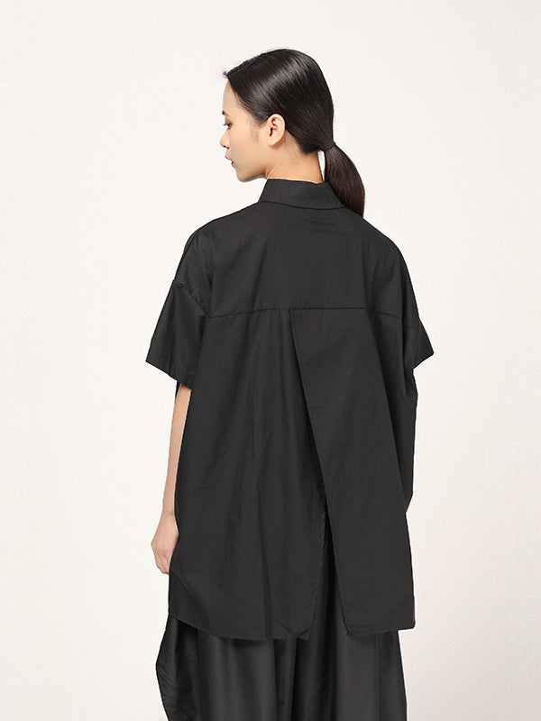 FASHION CASUAL CROPPED IRREGULAR SHIRT