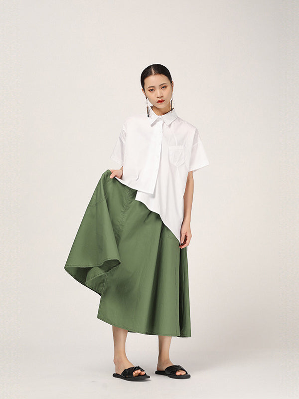 FASHION CASUAL CROPPED IRREGULAR SHIRT