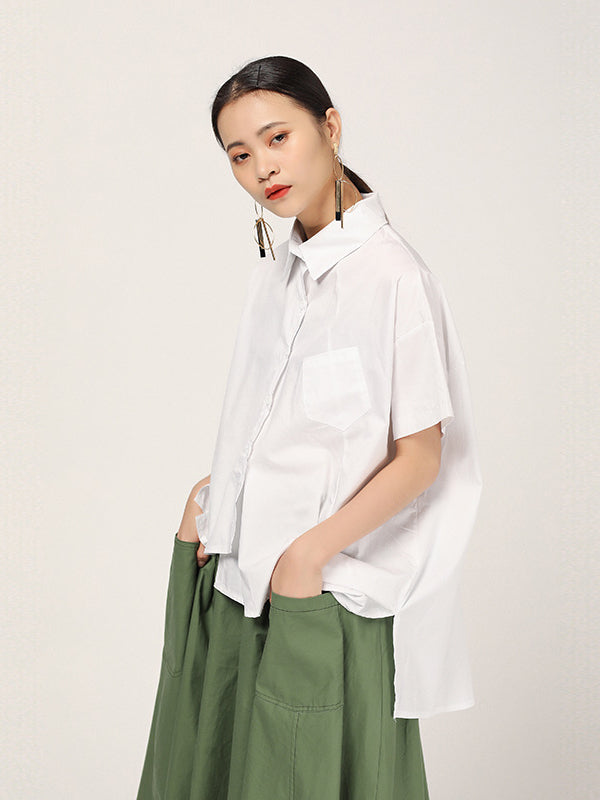 FASHION CASUAL CROPPED IRREGULAR SHIRT