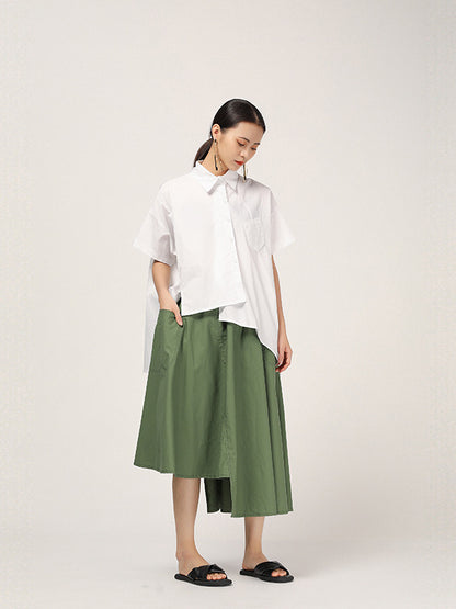 FASHION CASUAL CROPPED IRREGULAR SHIRT