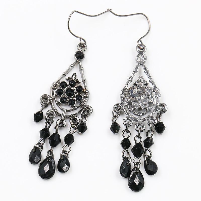 Bohemian tassel trend hollow black Earrings Wholesale