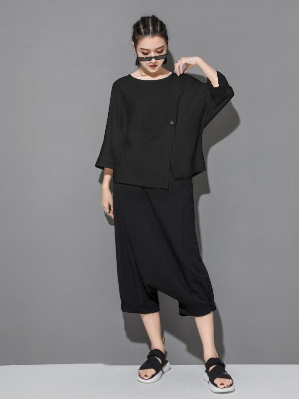 Loose Batwing Split-Joint T-Shirts