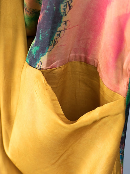 CASUAL SPLIT-JOINT SILK LONG DRESS