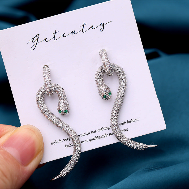 S snake earrings
