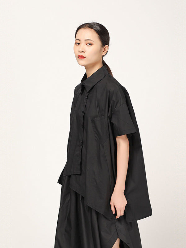 FASHION CASUAL CROPPED IRREGULAR SHIRT