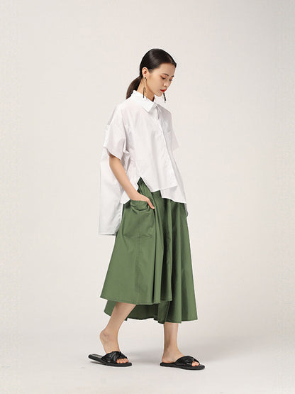 FASHION CASUAL CROPPED IRREGULAR SHIRT