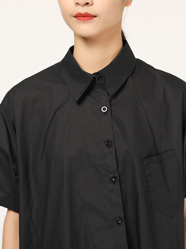 FASHION CASUAL CROPPED IRREGULAR SHIRT