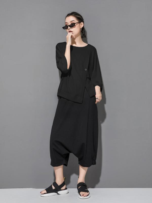 Loose Batwing Split-Joint T-Shirts