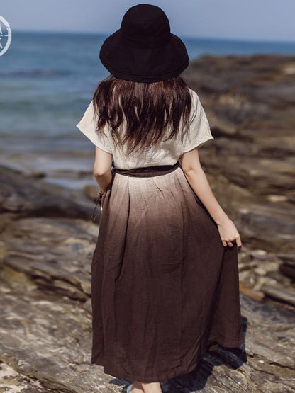 Original Gradient Belted Maxi Dress