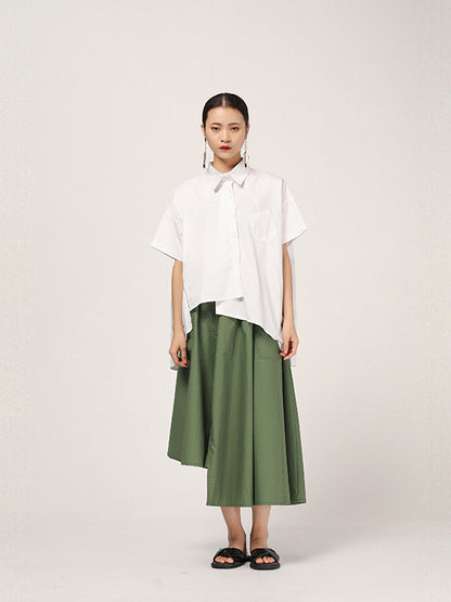FASHION CASUAL CROPPED IRREGULAR SHIRT