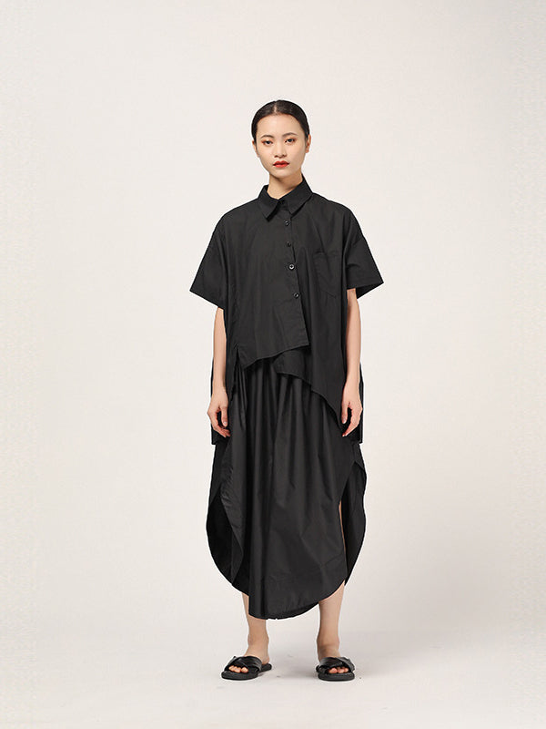 FASHION CASUAL CROPPED IRREGULAR SHIRT