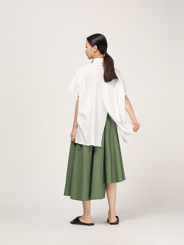 FASHION CASUAL CROPPED IRREGULAR SHIRT