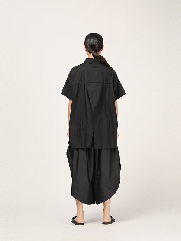 FASHION CASUAL CROPPED IRREGULAR SHIRT