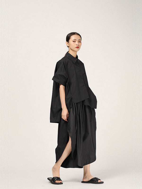 FASHION CASUAL CROPPED IRREGULAR SHIRT