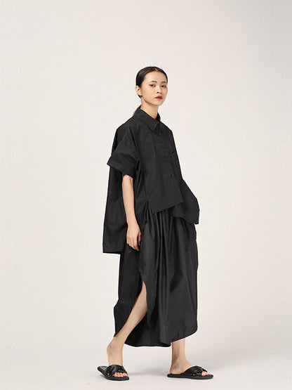 FASHION CASUAL CROPPED IRREGULAR SHIRT