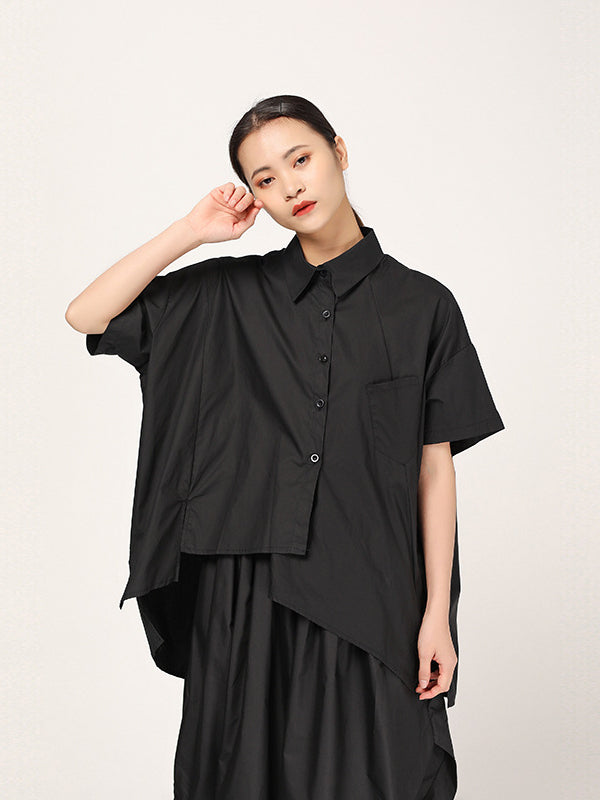 FASHION CASUAL CROPPED IRREGULAR SHIRT
