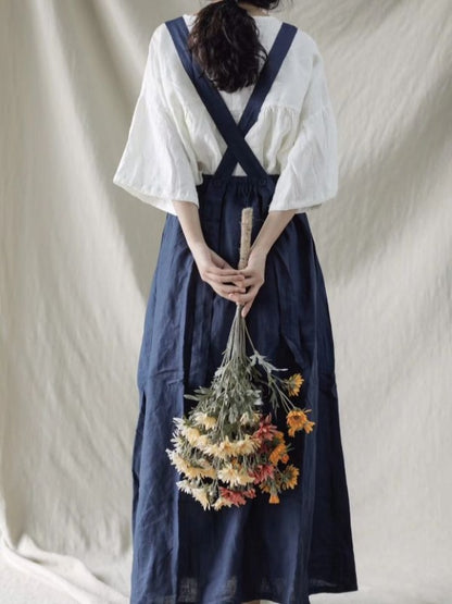 LOOSE JEAN SUSPENDER SKIRT