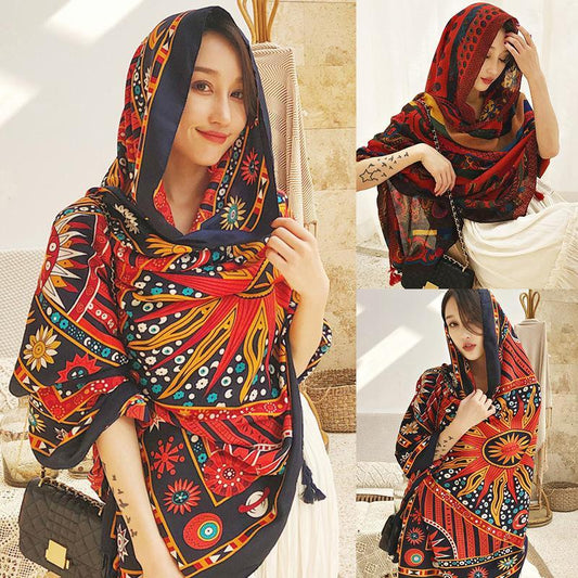 Ethnic Style Travel Beach Holiday Sunscreen Scarf