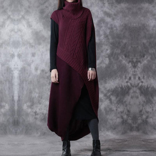 Red Wool Two Piece Sweater And Dress