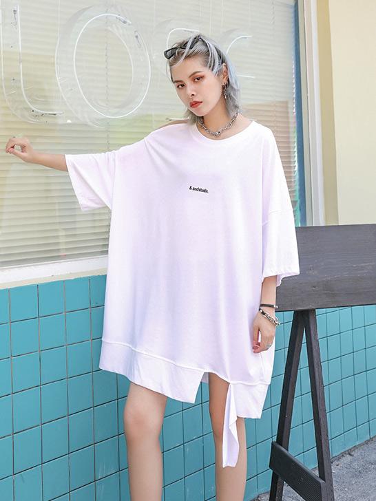 Loose One-shouldered T-shirt