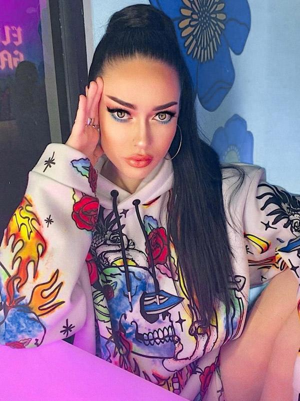 Digital Floral Printed Sports Sweatshirt