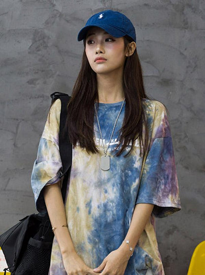 Casual Tie-Dyed Printed T-shirt