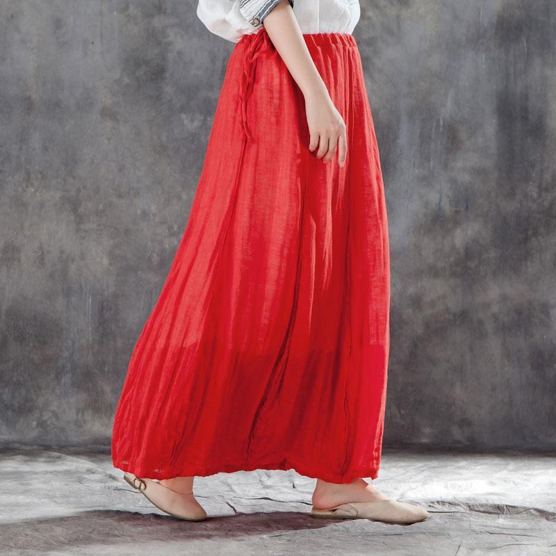 Casual Women Drawstring Ankle Length Lining Skirts