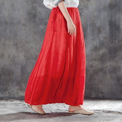 Casual Women Drawstring Ankle Length Lining Skirts