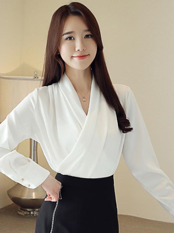 Simple Satin Ruffled Base Shirt