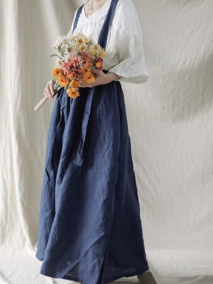 LOOSE JEAN SUSPENDER SKIRT