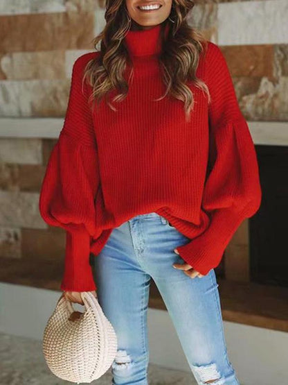 Comfortable Cotton Puff Sleeve Sweater