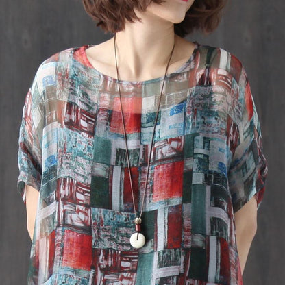 Women Two Pieces Short Sleeve Printed Dresses Black Vest