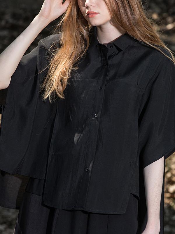 CASUAL COTTON CROPPED SHIRT