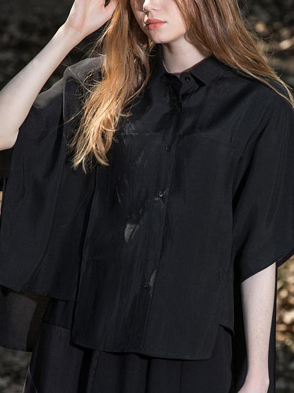 CASUAL COTTON CROPPED SHIRT