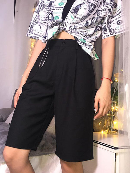HIGH WAIST SOLID SHORTS